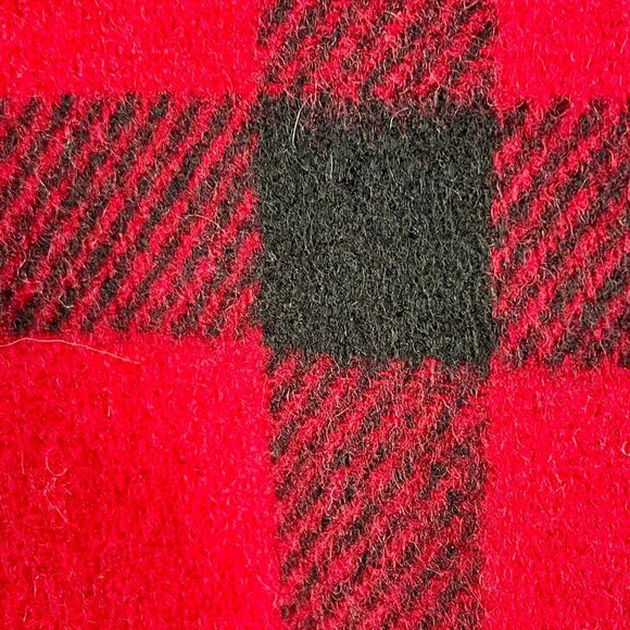 Talbots Wool Blend Red & Black Buffalo Plaid Blazer Silver Toggle Buttons 2P - Picture 12 of 16
